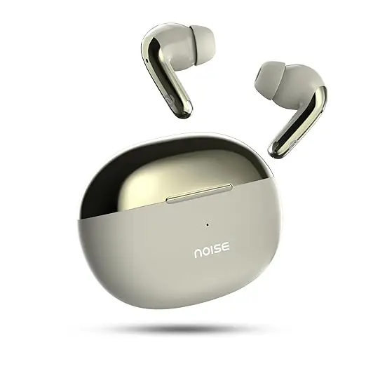 Noise Buds Verve 2 in-Ear Truly Wireless Earbuds with Chrome Finish, 50H of Playtime, Quad Mic with ENC, 13mm Driver, Instacharge(10 min=200 min), BT v5.3(Stone Beige)