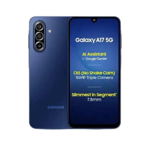 Samsung Galaxy A17 5G (Blue, 6GB RAM, 128GB Storage) | with Travel Adapter | 50 MP No Shake Camera | Gemini Live | Circle to Search | Super AMOLED | Corning Gorilla Glass Victus | 7.5mm Sleek | AI 